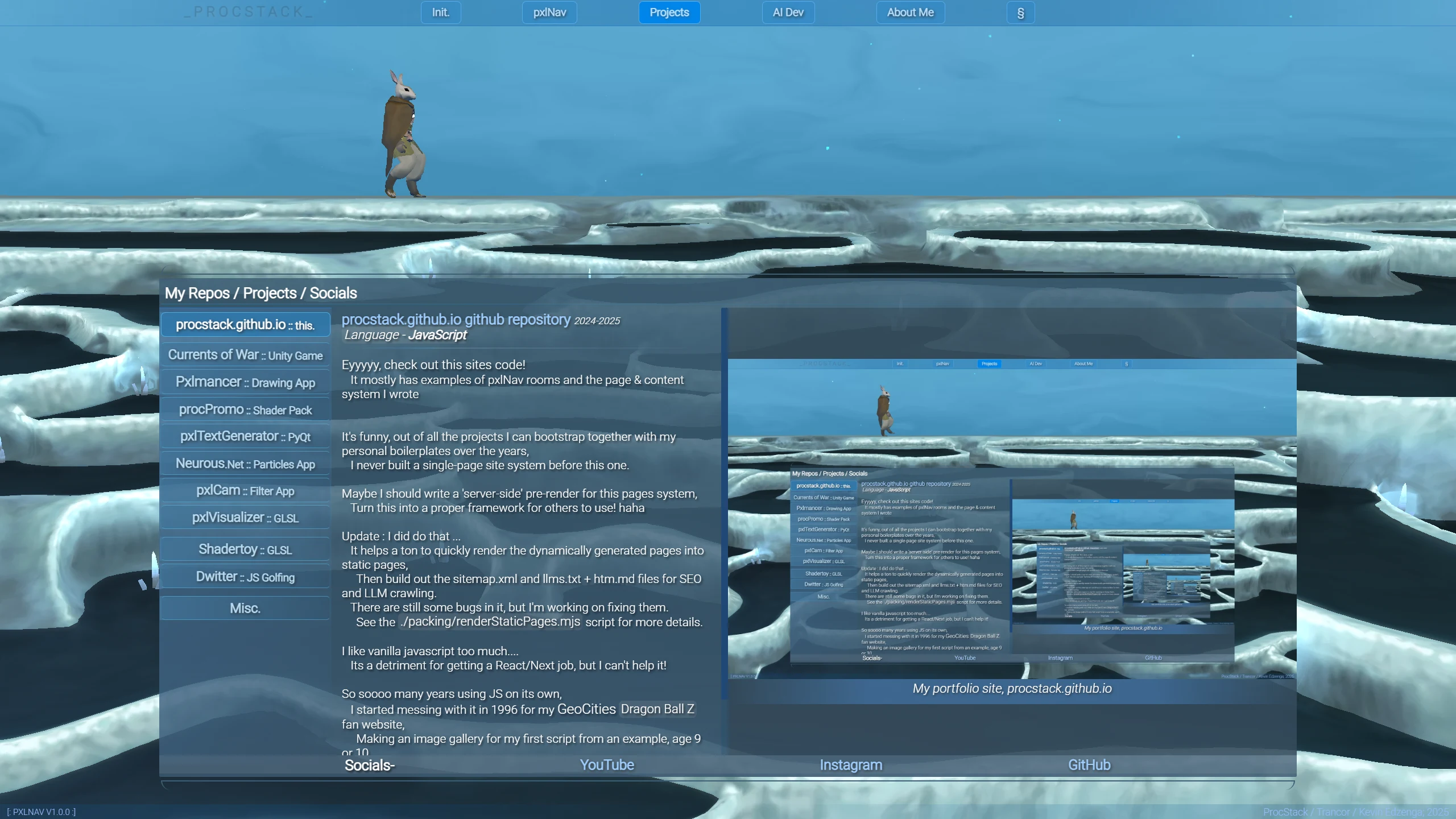 My portfolio site, procstack.github.io